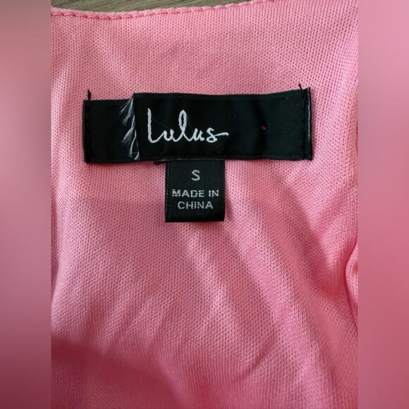 NWOT Lulus Pink Impeccable Essence Pink Surplice Tiered Mini Dress Size Small - Picture 9 of 14
